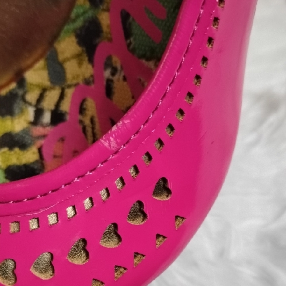 Betsey Johnson Betseyville Pink Peep-Toe Retro Pinup  Feminine Coquette Girl - Picture 12 of 16